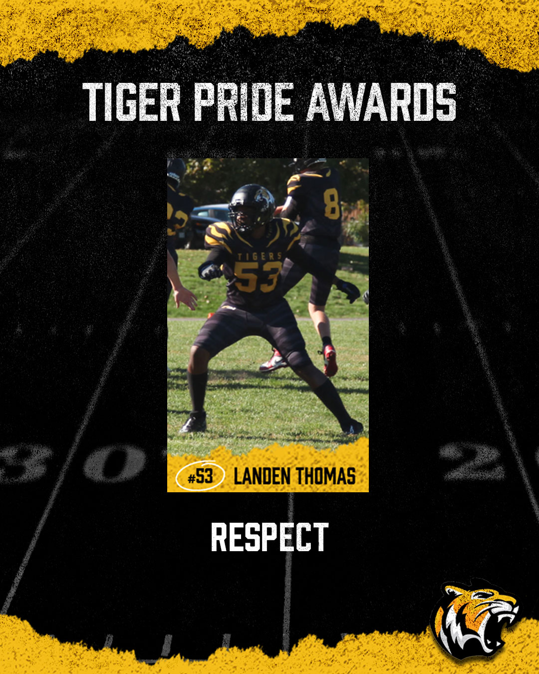 Landen Thomas, Tiger Pride Award — Respect