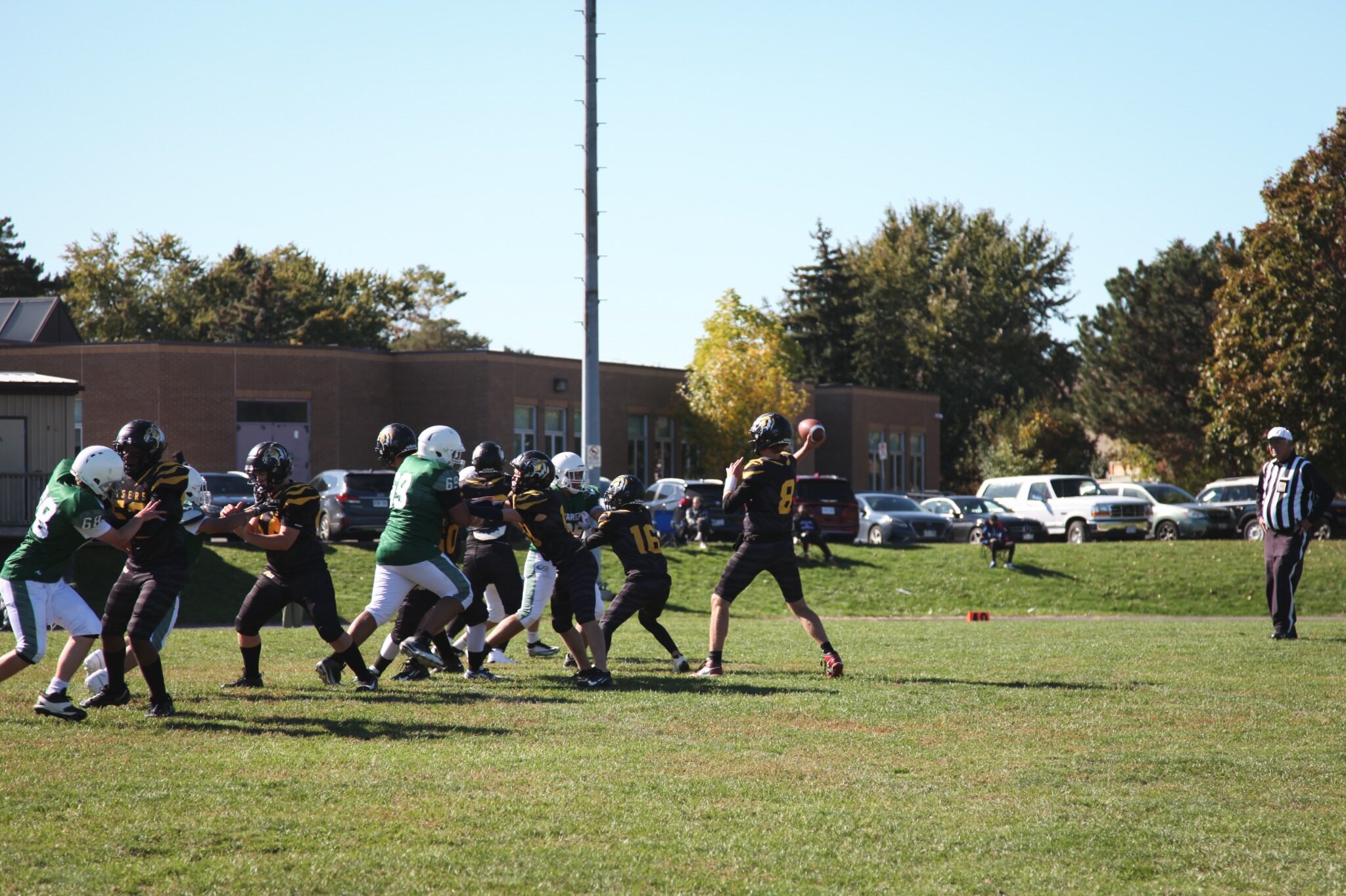 The Tigers offence lines up in Ajax