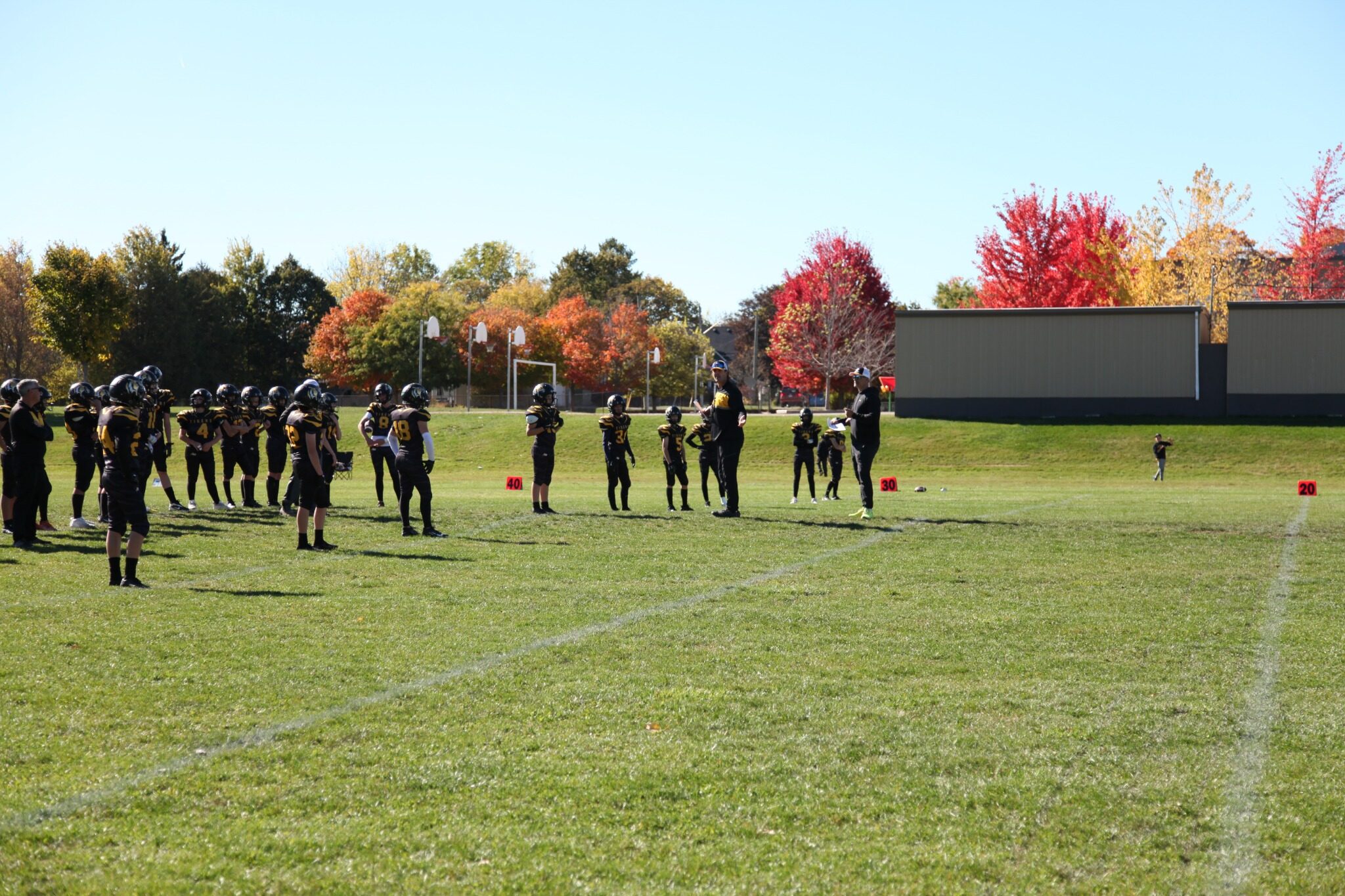 The Tigers line up before the Dwyer game
