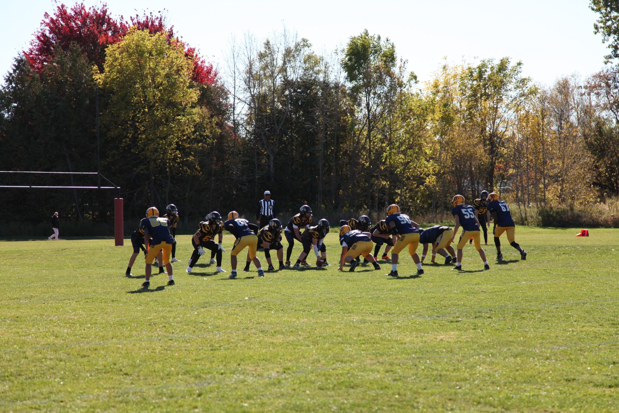 Uxbridge lines up near its own end zone