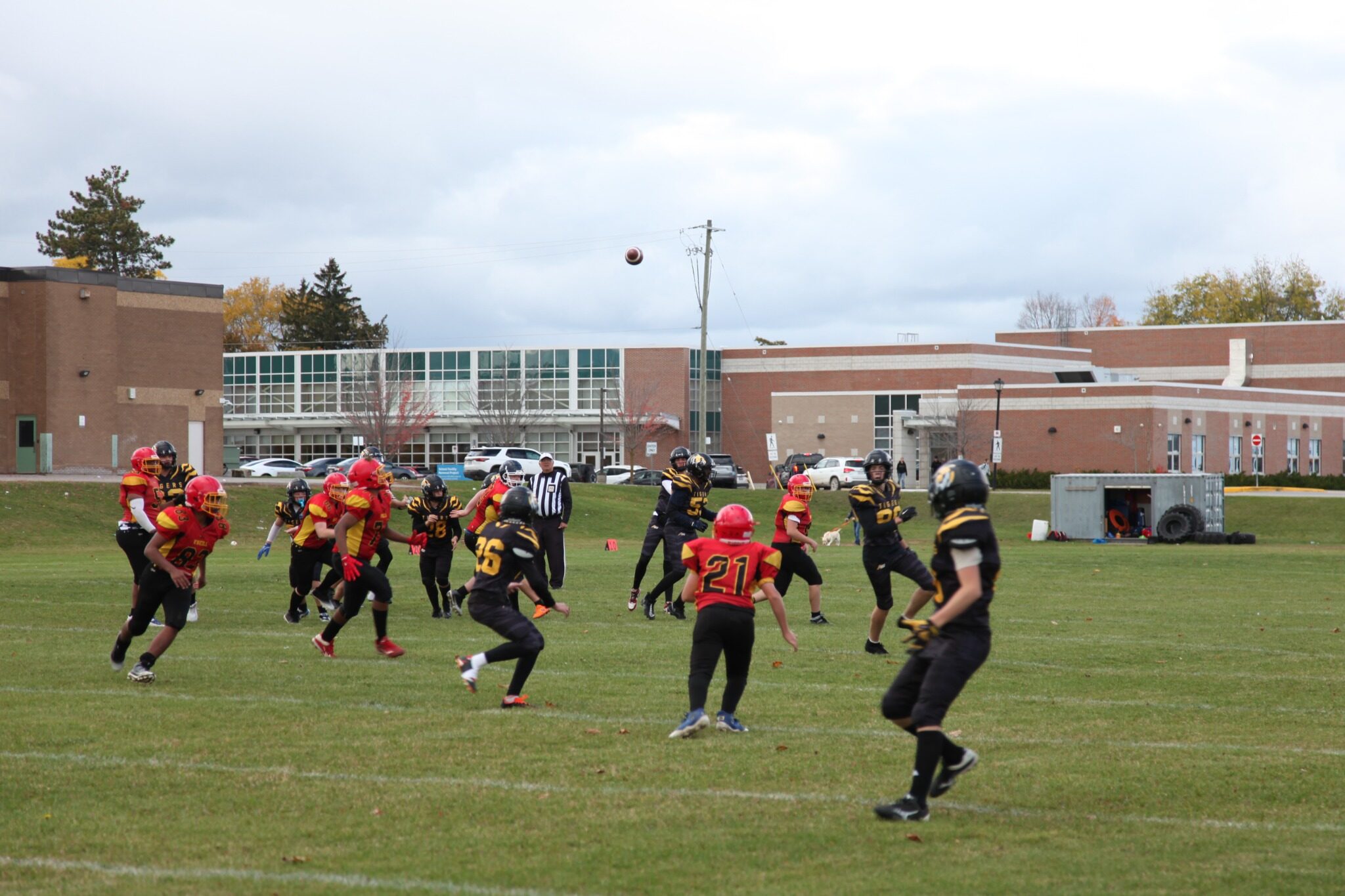 A Tigers ball carrier cuts into open space